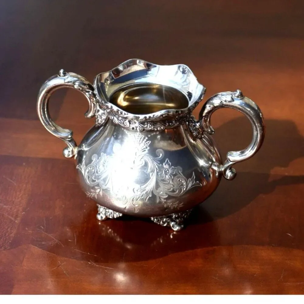 Victorian Meriden B Company Silverplate Tea Set - Complete 5 Pieces Pattern 2023